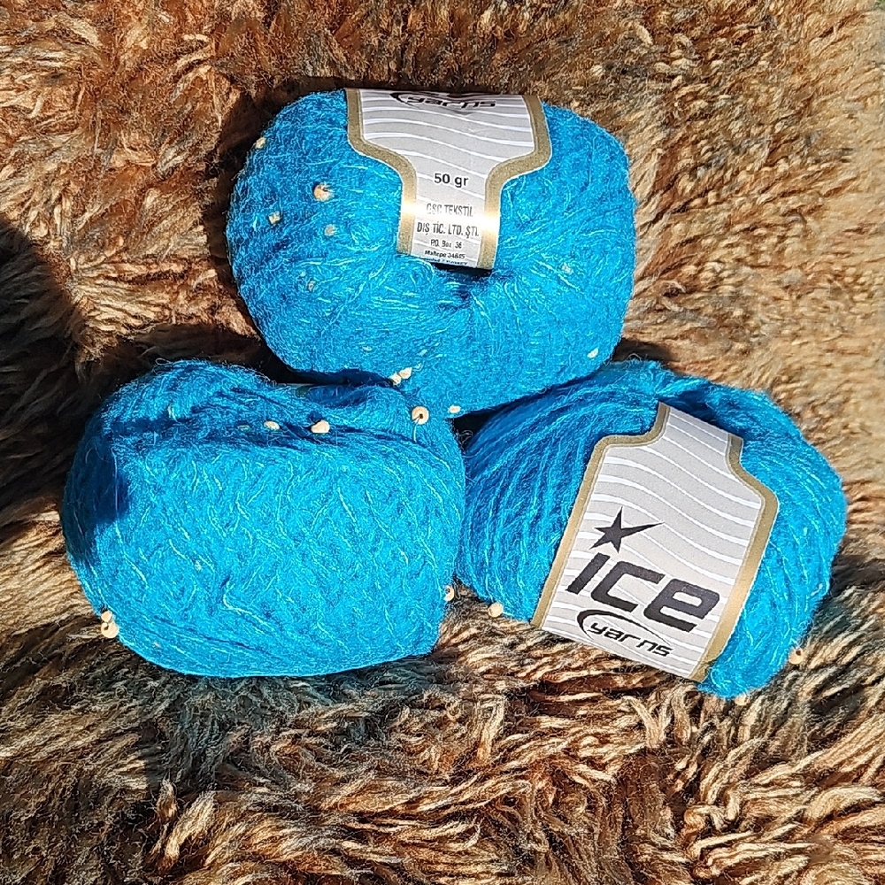 Ice Yarns Bright Blue Yarn Bundle x3
